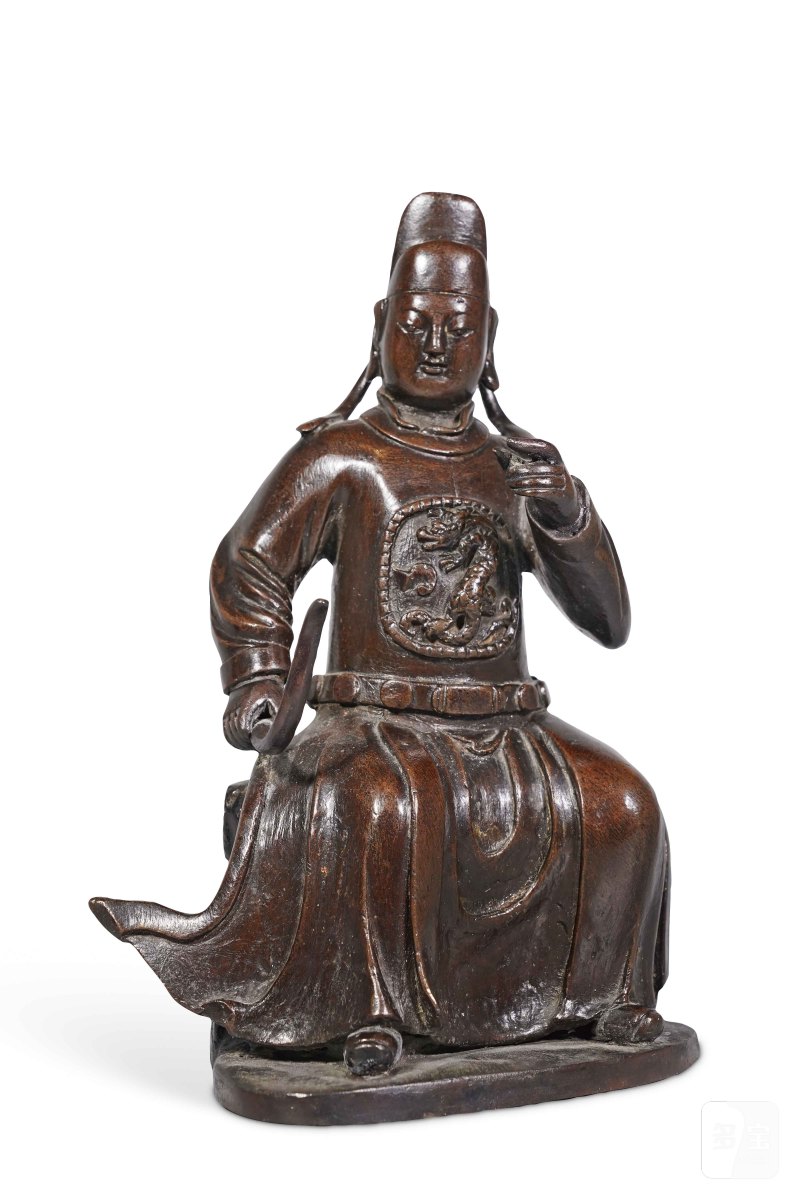 明 铜郑和座像
